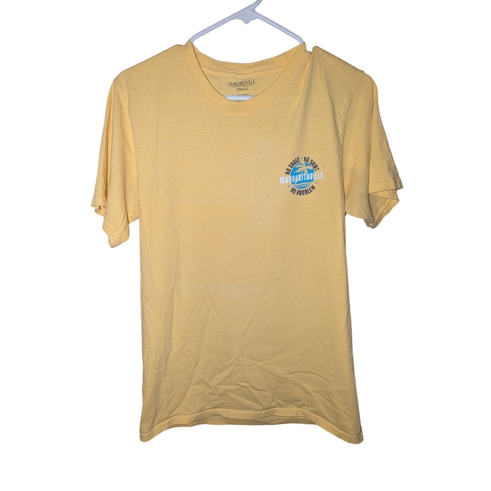 Margaritaville San Antonio No Shoes No Shirt No Problem Yellow Graphic T-Shirt S